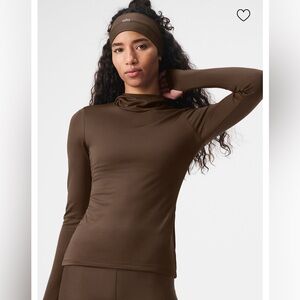 Alo Yoga *Espresso* Airlift Winter Warm Hooded Runner